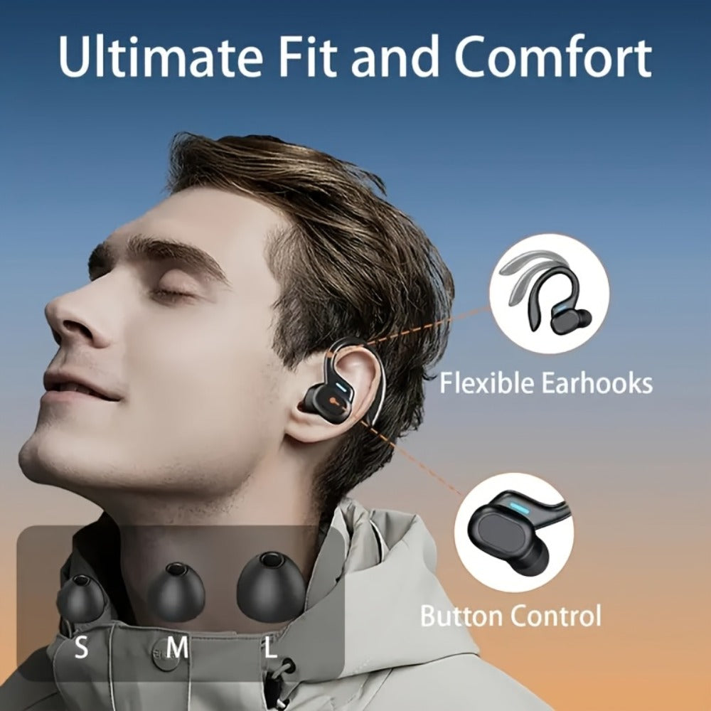 LED Screen Wireless Earbuds Bluetooth 5.4 with Condenser Microphone, Auto Pairing Long Battery Life, Compatible with Android iOS, for Sports Gaming Riding Driving, Gift for Couples Friends