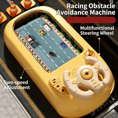 Electronic Racing Steering Wheel Game Toy with 200 Pictured Levels, Two Speeds and Yellow or Green Options