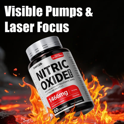 Nitric Oxide Supplement for Men — 800mg AAKG L-Arginine L-Citrulline Beetroot Capsules | Natural Energy & Focus Formula | Third-Party Tested Male Health Support