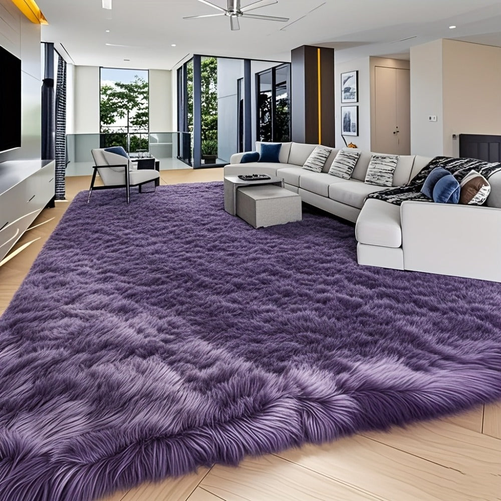 Area Rug 8x10 Plush Shag with 1.7-Inch Pile and Nine Machine-Washable Colors for Living Spaces