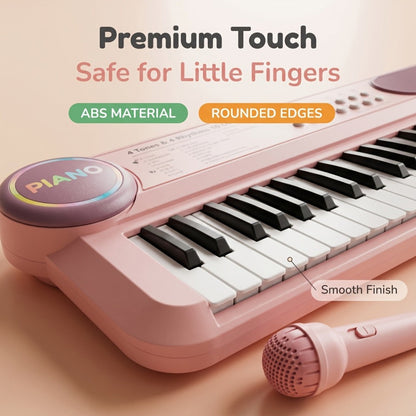 Kids Electronic Keyboard Piano 37 Keys with Microphone, Multi-Function Musical Instrument Toy for Children, Educational Music Gift for Boys & Girls, Birthday Christmas Holiday Gift, Sky Blue, Rose Red, Pink