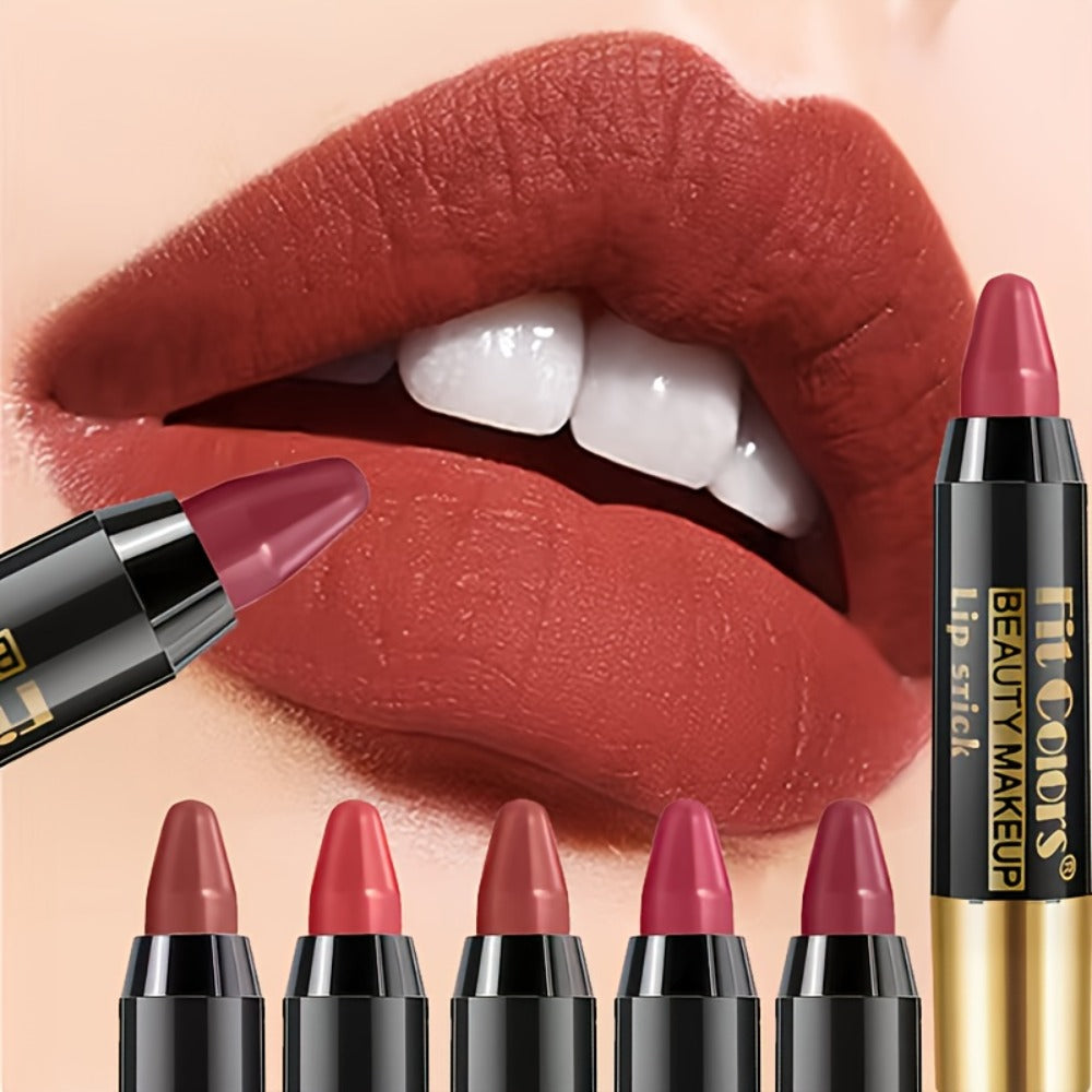 Glossy Crayon Lipstick Set 6 Pack Moisturizing Long-Lasting Nourishing Lip Color – Easy Apply Lip Crayon for Women Girls All Skin Types Versatile Shades Everyday Date Night
