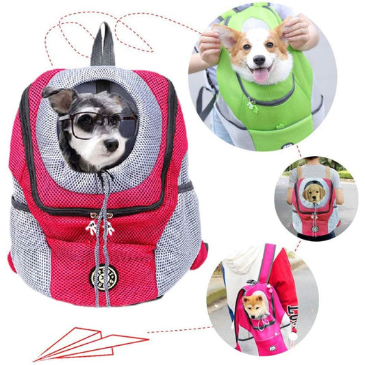 Pet Carrier Backpack Hands-Free - Breathable Cat Backpack Carrier for Cats & Small Dogs Up to 17 lbs, Head-Out Design Dog Backpack Carrier for Hiking Travel Outdoor, Ventilated Mesh Pet Travel Bag Medium