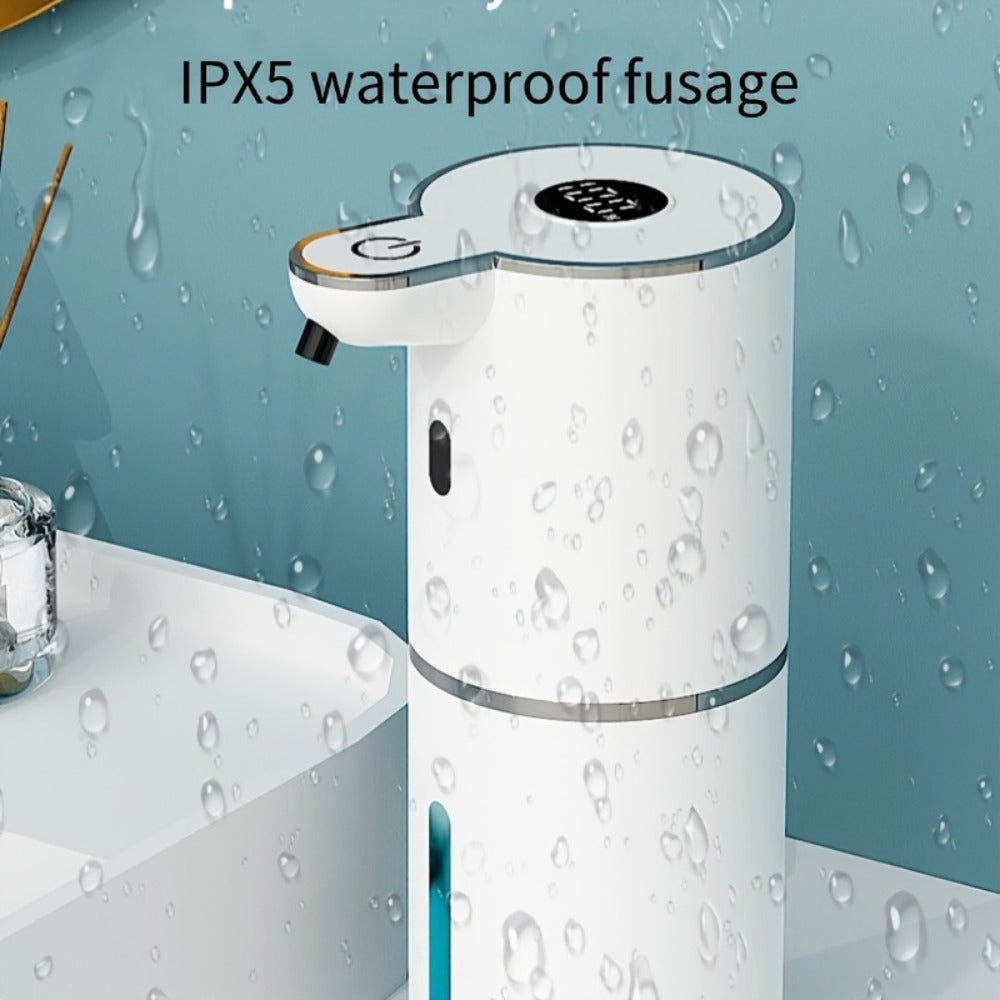 Rechargeable Touchless Foam Soap Dispenser with Six-Level Display, Countertop or Wall Mount in Black or White