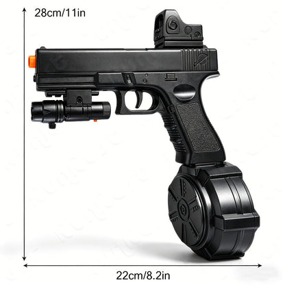 Black Electric Gel Blaster Set with Three Magazine Styles, Sight, Flashlight, Goggles and Charging Cable