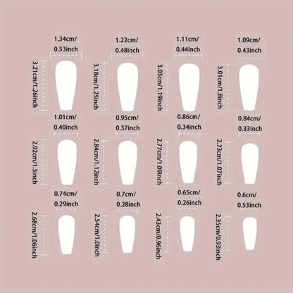 Press On Nails 216-Piece Almond Pointed Nine-Pack Set with Purple Pink Silver Gold Styles and Glue