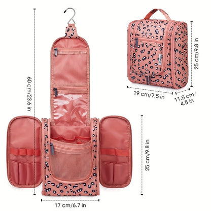 Hanging Toiletry Bag for Women Large Capacity Travel Makeup Organizer Bag with Hook Multi-Compartment Waterproof Cosmetic Pouch 16 Prints for Cruise Gym