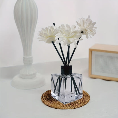 Reed Diffuser Set 50ml Glass Bottle - Long Lasting Aromatherapy Fragrance Sticks for Bedroom Living Room Office Home Decor Air Freshener Scented Essential Oil Gift