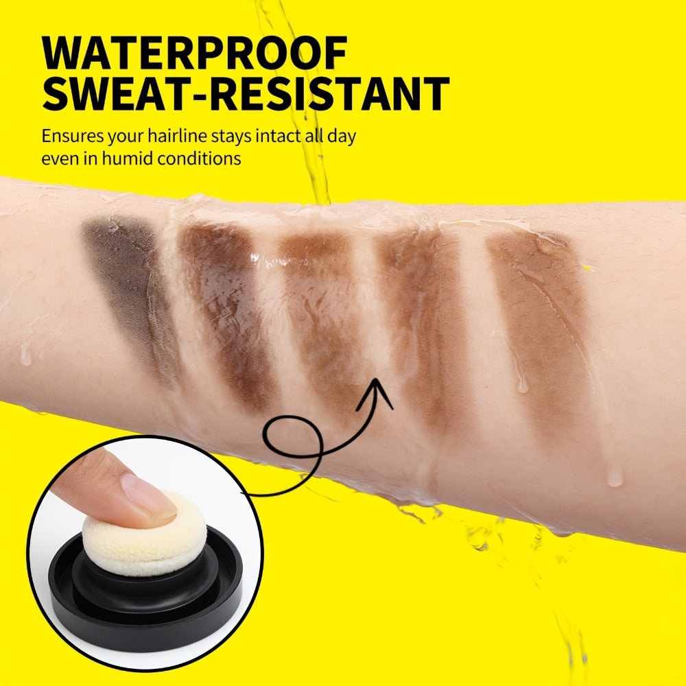 Hair Root & Hairline Concealer Powder Kit with Brush — Waterproof Instant Coverage for Thinning Hair, Receding Hairline & Bald Spots | 5 Shades | Black & Brown Tones | Women & Men
