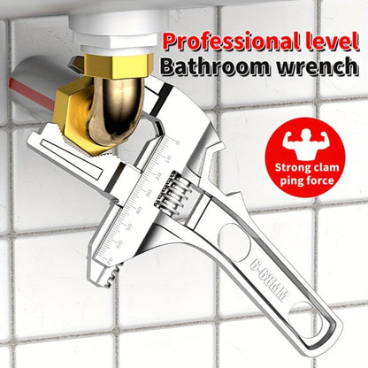 Adjustable Double-Ended Bathroom Wrench for Sink, Faucet and Pipe Work in Black or Silver Finish