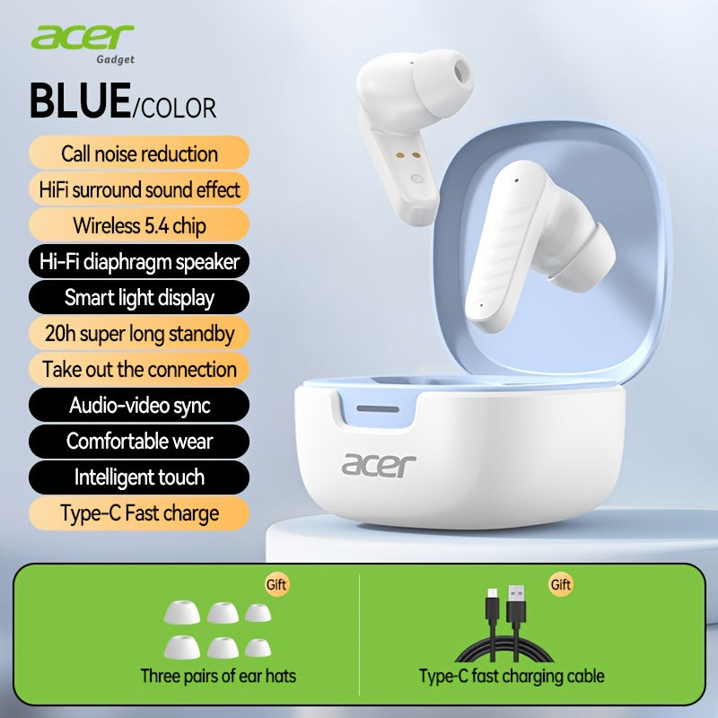 Wireless Earbuds Mini Lightweight In-Ear with ENC Calls, Touch Control and Long Battery in Three Colors