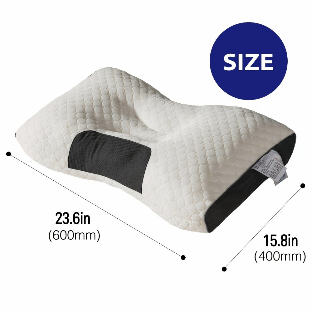 Two-Pillow Contoured Neck Pillow Set in Gray or Blue with 60 x 40 cm Pictured Size and Pillowcase-Only Option