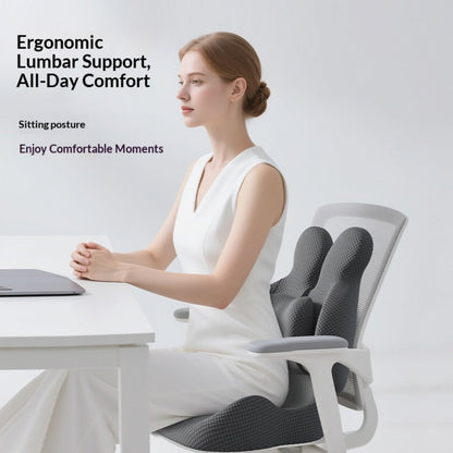 Lumbar Support Cushion & Seat Cushion Set – Ergonomic Office Chair Pillow for Lower Back Pain Relief, Breathable Memory Foam Waist & Hip Support for Home, Car & Desk Chair