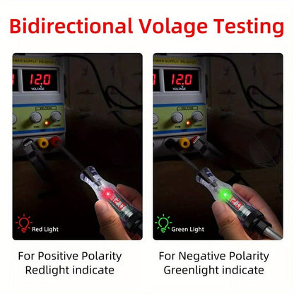 Two-Piece 6–24V Automotive Circuit Tester Pen Set with Coiled Leads, Probes and Alligator Clips
