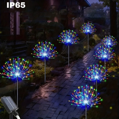 Solar Firework Garden Lights Outdoor 12 Pack 750 LED - 8 Modes Waterproof Starburst Stake Lights for Yard, Pathway, Balcony, Christmas & Holiday Decor, Multicolor or White (4-Pack / 12-Pack)