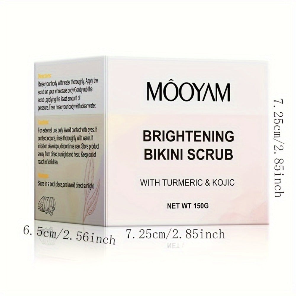 Glycolic Acid Bikini Area Scrub 150g – Kojic Acid & Turmeric Exfoliating Paste, Brightening Treatment for Dark Spots, Ingrown Hairs, Hyperpigmentation, Smooth Radiant Skin for Women