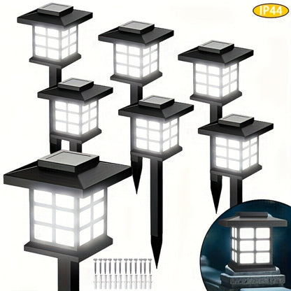 Solar Garden Lights Pathway Stakes in 6/12/24-Piece Sets with Warm, Cool or Multicolor Options