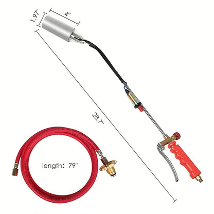 Long-Reach Propane Torch Kits with Hose, Adjustable Flame Valve and Red or Black Configurations