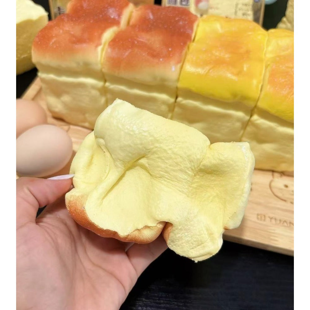 Squishy Bread Slow Rising Stress Toy, Skin-Touch Simulated Bread Fidget Squeeze Toy Desk Decor Anxiety Gift for Kids Adults