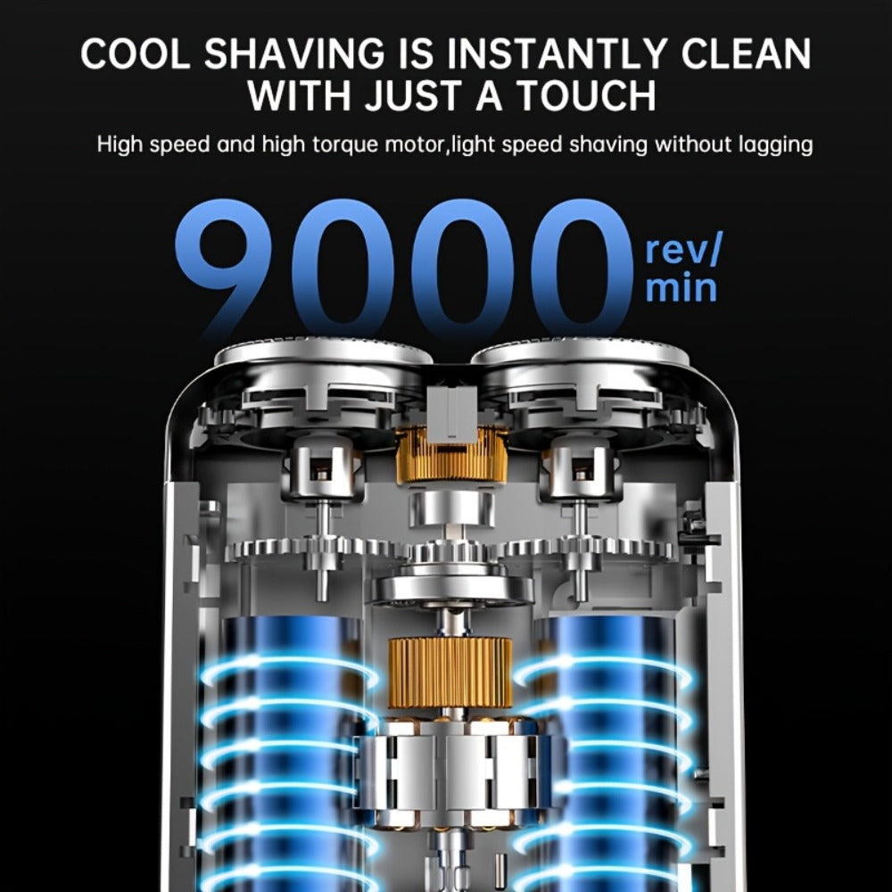 Mini Electric Shaver for Men – USB Rechargeable Double Blade Razor with Digital Display & Travel Case, Compact Portable Shaving Kit Gift for Men, Boyfriend, Father’s Day, Christmas