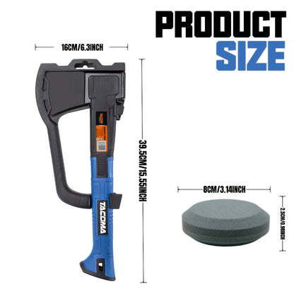 15-Inch Camping Hatchet with 45 Carbon Steel Head, Non-Slip Handle, Blade Cover and Optional Whetstone