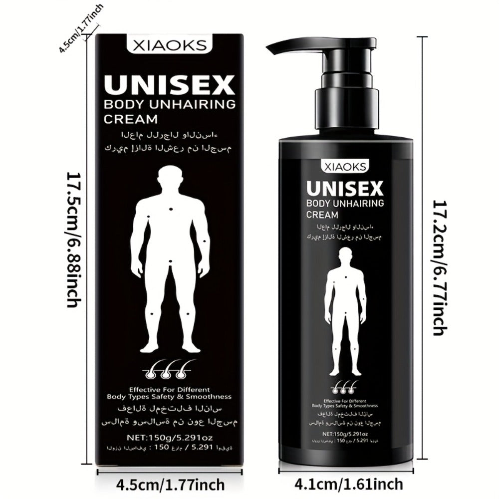 Hair Removal Cream XIAOKS 150g Black Pump Bottle with Carton for External Chest Back and Body Grooming