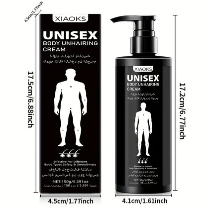Hair Removal Cream XIAOKS 150g Black Pump Bottle with Carton for External Chest Back and Body Grooming