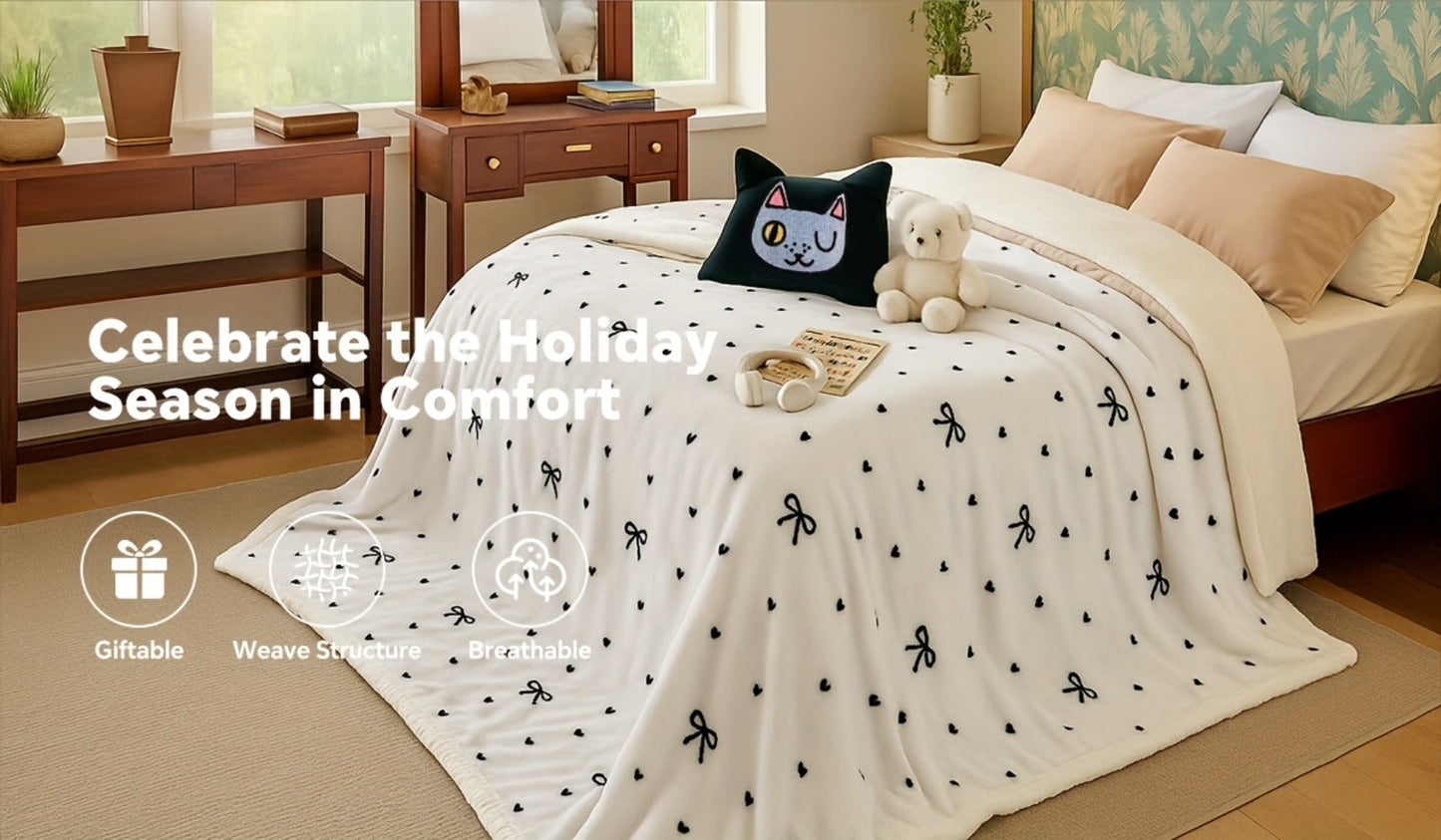 400-450 GSM Flannel Blanket with Plush-Look Lining, 16 Pattern Choices and Four Size Labels
