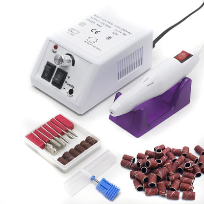 Professional Nail Drill Kit 20000RPM with 6 Drill Bits & 50 Sanding Bands — Electric Manicure Pedicure Machine Low Noise Dual-Hand for Acrylic Gel Natural Nails, Home & Salon Nail File Set, 8-in-1 Option