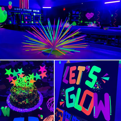 Compact USB UV Black-Light Bar Set with Pictured LED Rows, Inline Controls and 5-, 6-, 7- or 8-Pack Options