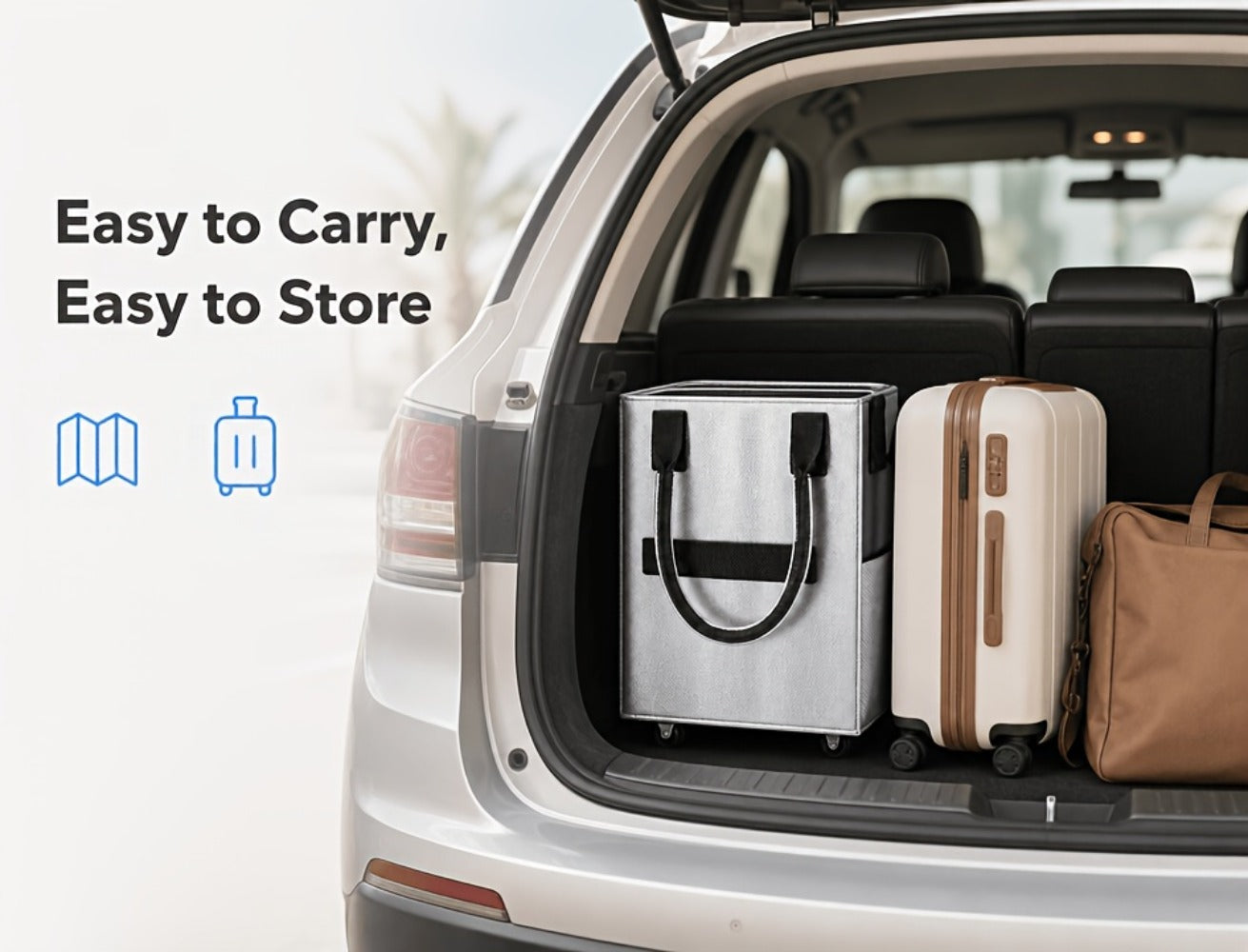 60 L Rolling Grocery Bag with Wheels in Black or Rose Gold for Shopping, Travel and Utility Use