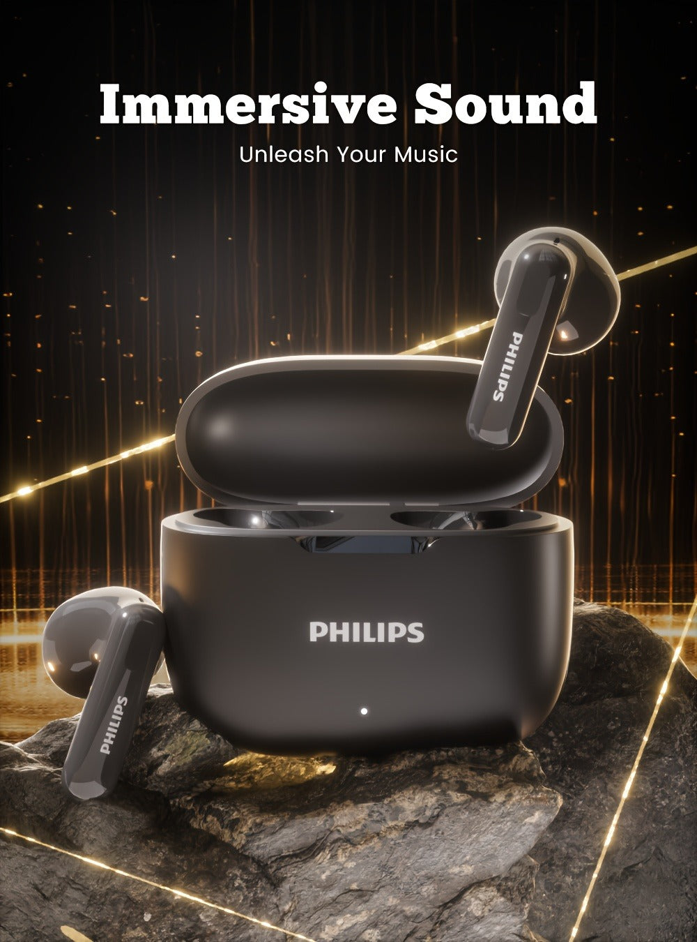 Wireless Earbuds Philips TAT1220 Bluetooth 6.0 with ANC, 360° Sound, Touch and Type-C in Two Colors