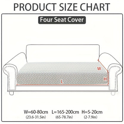 Jacquard Stretch Sofa Cover Non-Slip | Elastic Wear-Resistant Couch Slipcover, Polyester Jacquard Fabric, 1 to 4 Seat Sectional L-Shape, Armrest Backrest, Machine Washable