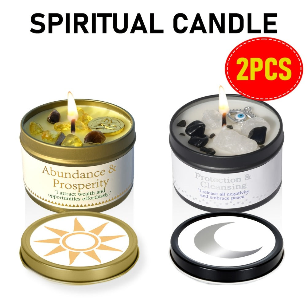 3oz Decorative Tin Candle or Two-Piece Crystal and Guidance Card Set with Multiple Label Pairings