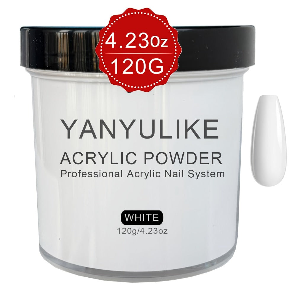 Clear Pink White Acrylic Nail Powder 4oz No Lamp Needed – Polymer Formula for Nail Extensions Sculpting 3D Nail Art Overlays Beginner & Professional System