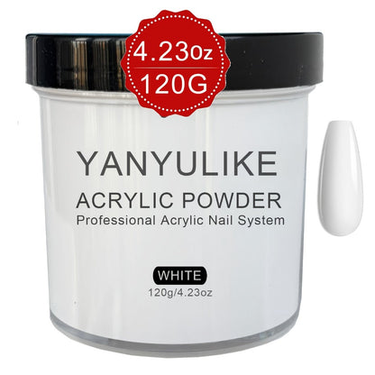 Clear Pink White Acrylic Nail Powder 4oz No Lamp Needed – Polymer Formula for Nail Extensions Sculpting 3D Nail Art Overlays Beginner & Professional System