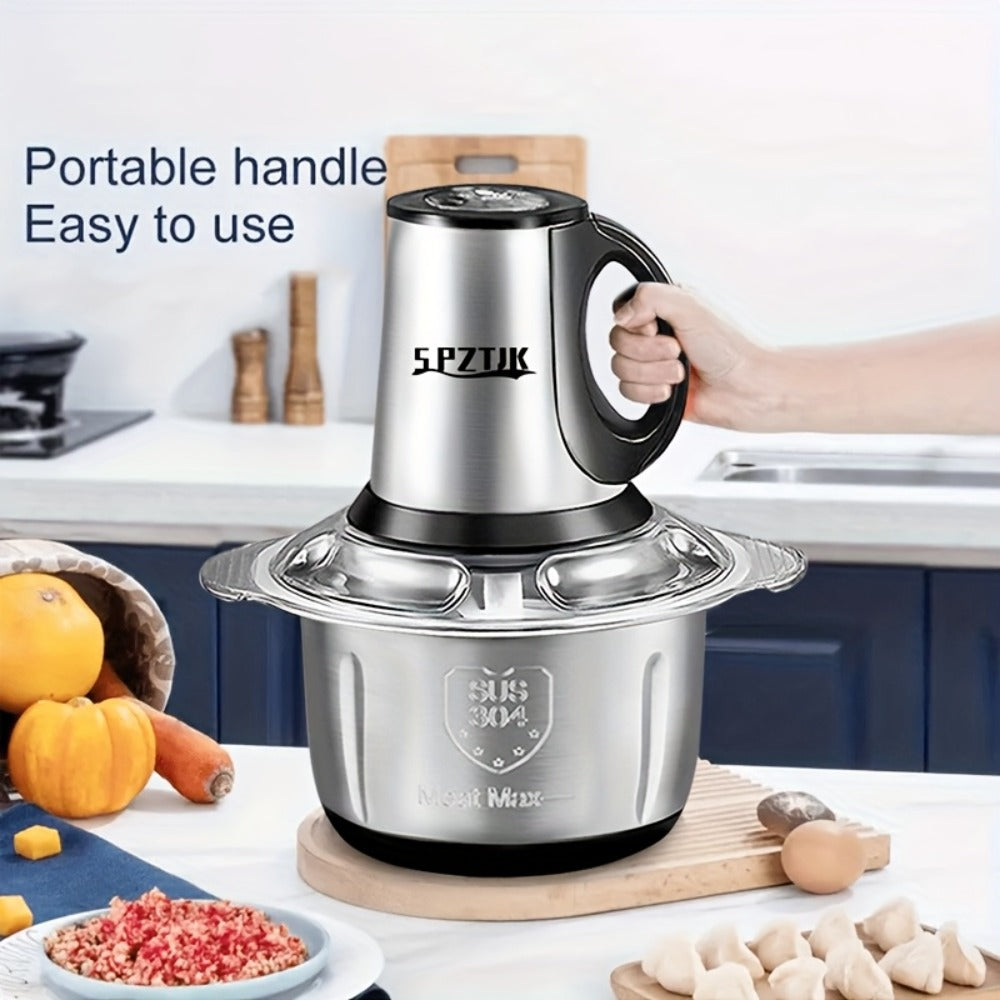 Electric Food Chopper with 2 Bowls & Dual-Level Blades – Mini Food Processor for Grinding Meat Chopping Nuts Salad Prep – Upgraded Compact Kitchen Chopper for Home Use