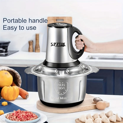 Electric Food Chopper with 2 Bowls & Dual-Level Blades – Mini Food Processor for Grinding Meat Chopping Nuts Salad Prep – Upgraded Compact Kitchen Chopper for Home Use