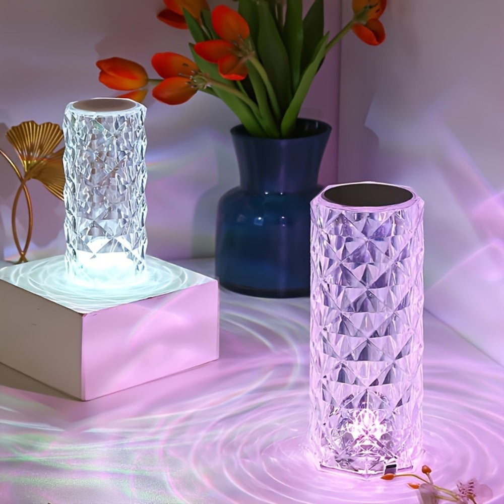6.2-Inch Crystal-Style LED Table Lamp with 16 Colors, Touch Control, Remote and USB Power Lead