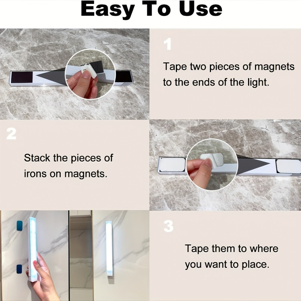Under Cabinet Lights Motion Sensor 12 Pack USB Rechargeable Wireless Magnetic LED Night Light - 3 Modes Dimmable for Kitchen Wardrobe Closet Stairs Bedroom Bathroom Indoor - 10cm 20cm 30cm