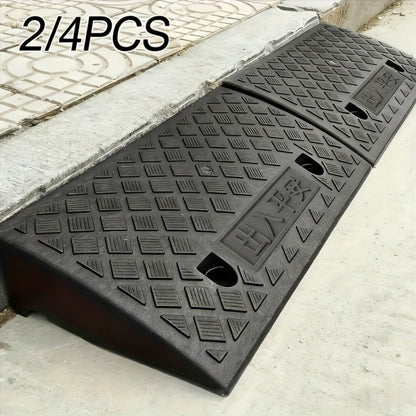 Curb Ramp Heavy Duty Plastic 3000 lb Portable Lightweight for Car SUV Motorcycle Bike Wheelchair Scooter Driveway Sidewalk Loading Dock Garage Outdoor Use Mobility Aid Ramp 2/4 Pack Black