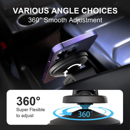 15W Magnetic Wireless Charging Car Phone Mount with Vent Clip, Swivel Joint and Black or White Finish