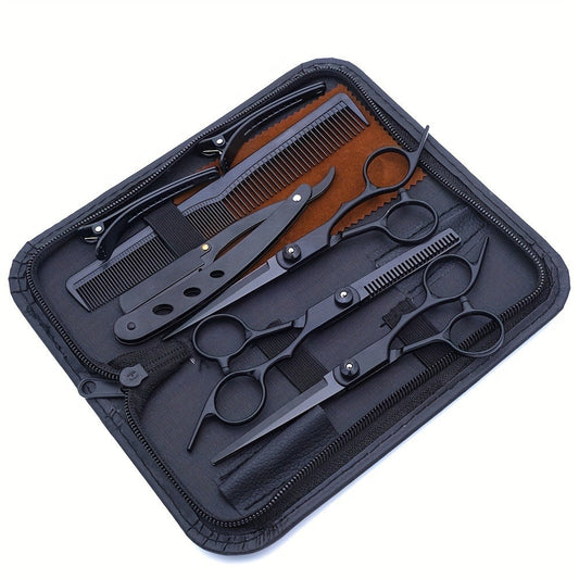 Hair Cutting Scissors Set 6 Inch Stainless Steel with Thinning Shears & Barber Comb – Colorful Professional Hairdressing Shears Kit for Men Women Salon Home