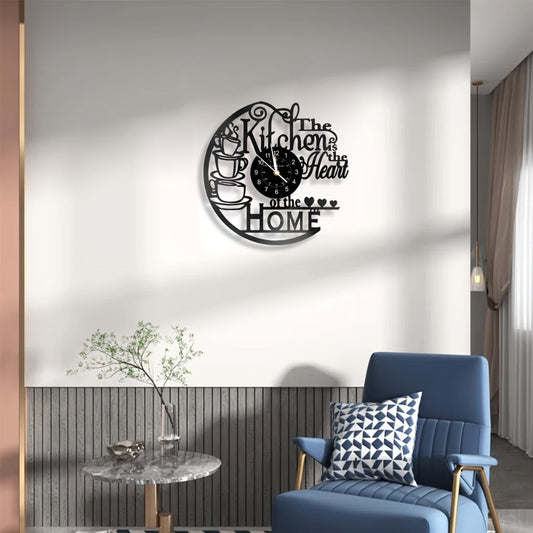 Coffee Vinyl Record Wall Clock Silent, Decorative Coffee Cup Design Clock for Kitchen Living Room Bedroom, Unique Home Decor Gift for Coffee Lovers Christmas Birthday