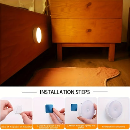 Night Light Motion and Light Sensor 6-Pack with USB Rechargeable Power in Warm White or White LED Options