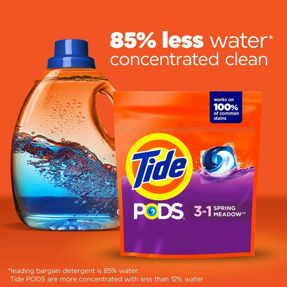 Tide PODS Spring Meadow Scent Laundry Detergent with 16 Pre-Portioned Pods in One Branded Bag
