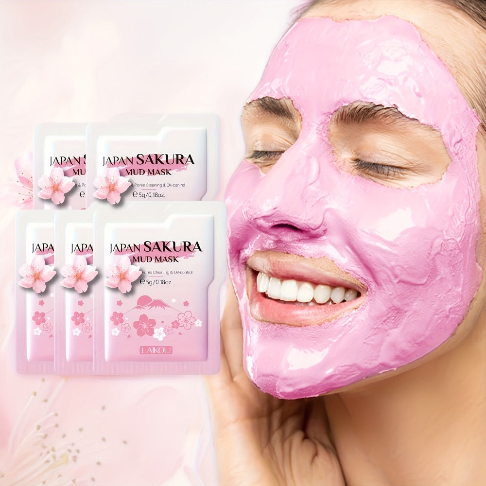 Hyaluronic Acid Sakura Skincare Set 30pcs Gentle Cleansing Deep Moisturizing Hydrating Facial Eye Care with Cleansing Brush Hairband Luxury Gift for Women