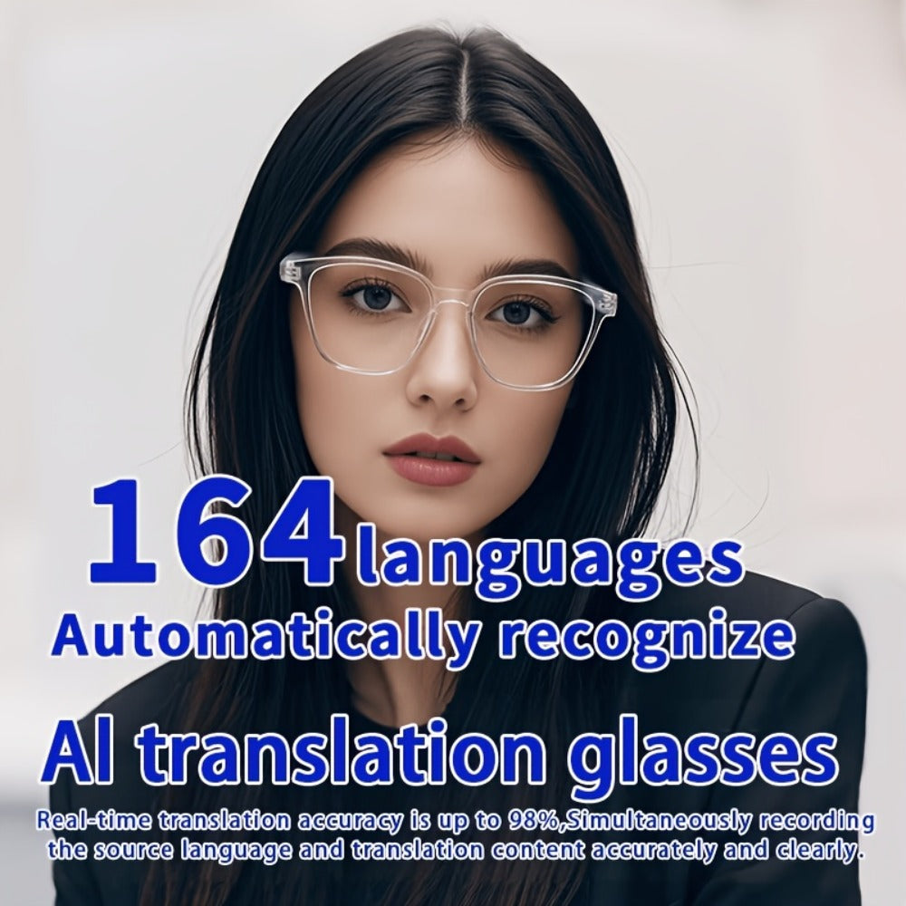 Smart Glasses Translation Eyewear with 160 Listed Languages, Open-Ear Audio and Four Frame Options