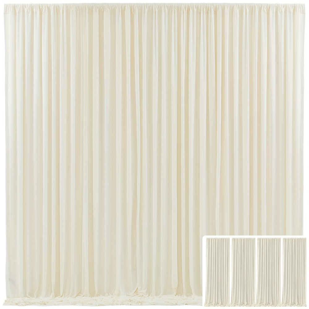 Backdrop Curtains 4 Pack 59x118 Inch – Wrinkle-Resistant Non-Transparent Party Decoration Fabric with Pole Pocket, Machine Washable & Reusable for Wedding, Birthday, Christening, Graduation & Holiday Events