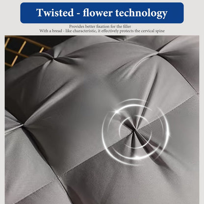 Bed Pillow 2 Pack Hotel Quality Twisted Flower Design 900g Fill - Adjustable Zipper Closure Breathable Polyester Sleeping Pillow for Side Back Stomach Sleepers, Luxury Soft Support Pillow Set